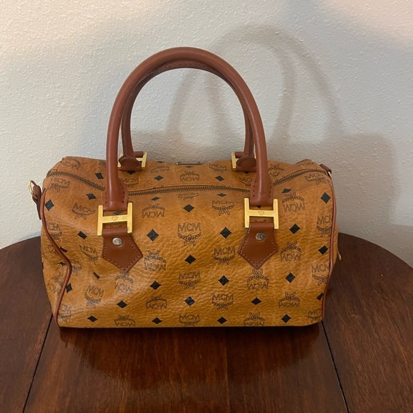 MCM Cognac Visetos Satchel - Picture 3 of 8